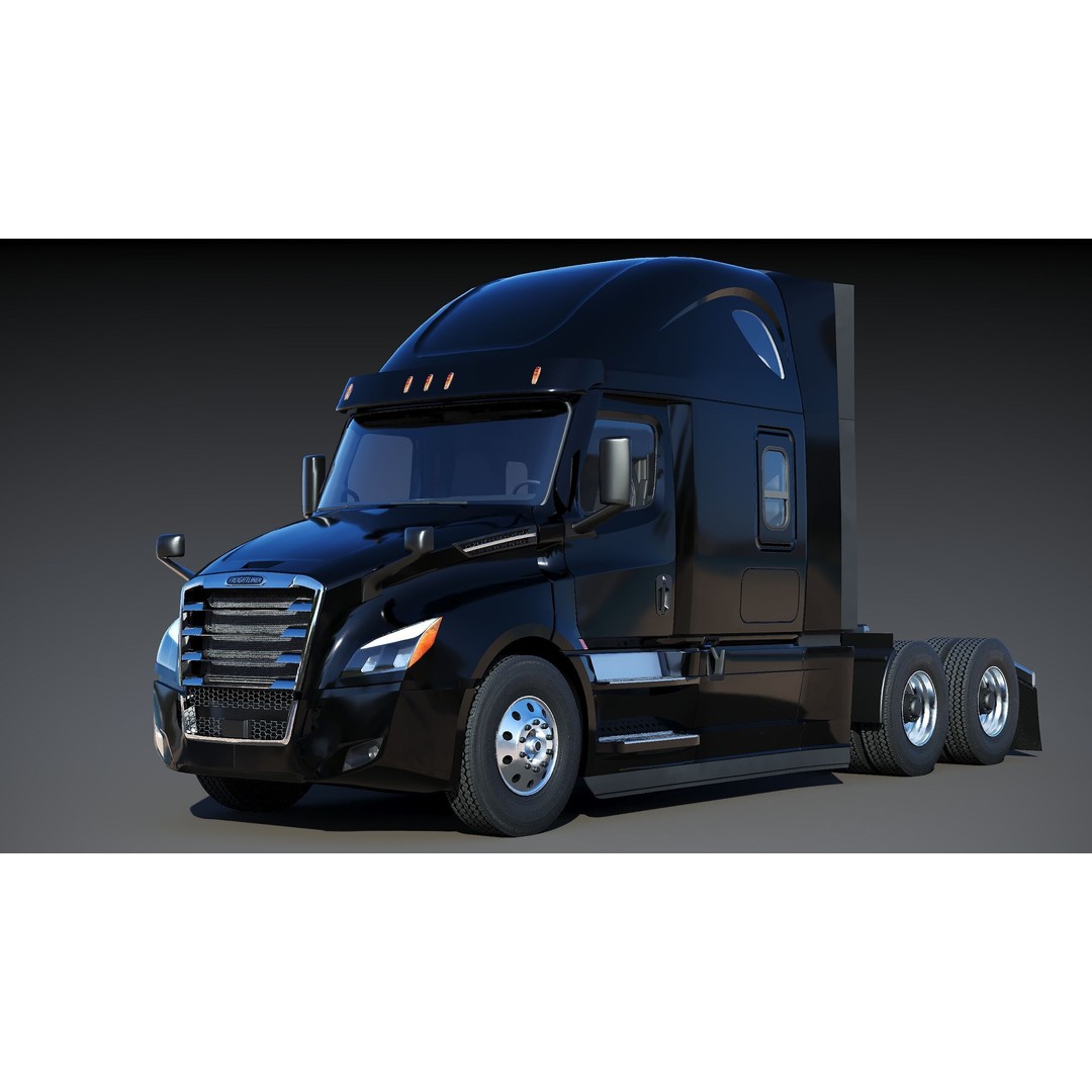 Freightliner Cascadia Sleeper 2024 3D Model – Low Poly Game Asset, FBX - View 7