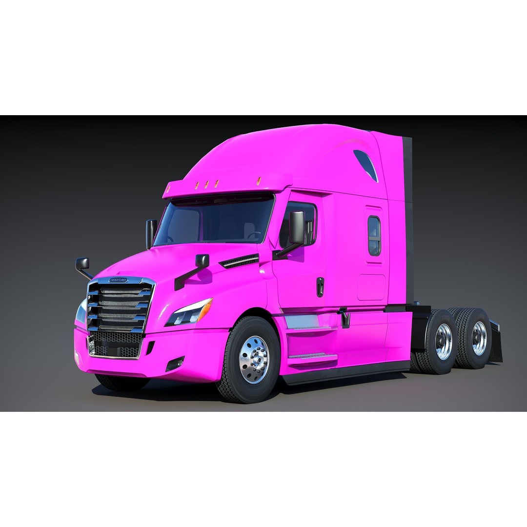 Freightliner Cascadia Sleeper 2024 3D Model – Low Poly Game Asset, FBX - View 8