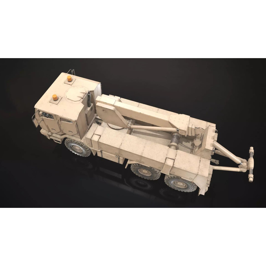 Military Wrecker Truck 3D Model – Low Poly Game Ready Asset, FBX - View 13