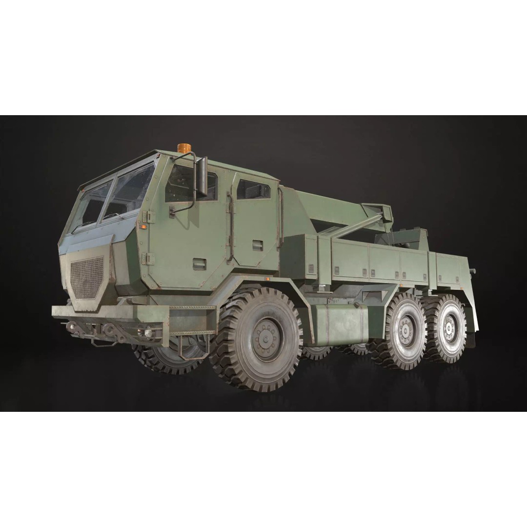 Military Wrecker Truck 3D Model – Low Poly Game Ready Asset, FBX - View 14