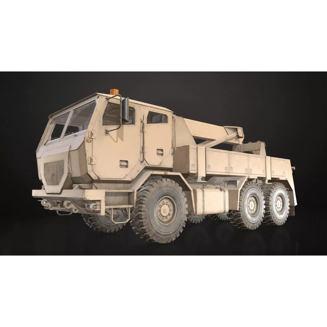 Military Wrecker Truck 3D Model – Low Poly Game Ready Asset, FBX - View 15