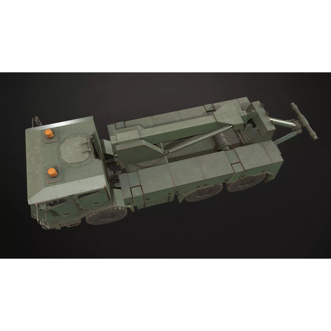 Military Wrecker Truck 3D Model – Low Poly Game Ready Asset, FBX - View 18