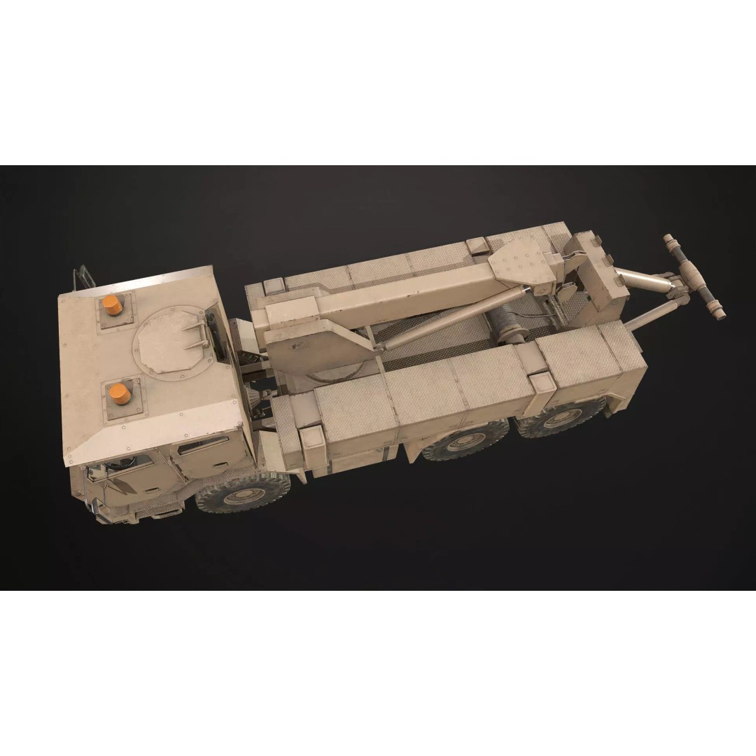 Military Wrecker Truck 3D Model – Low Poly Game Ready Asset, FBX - View 19