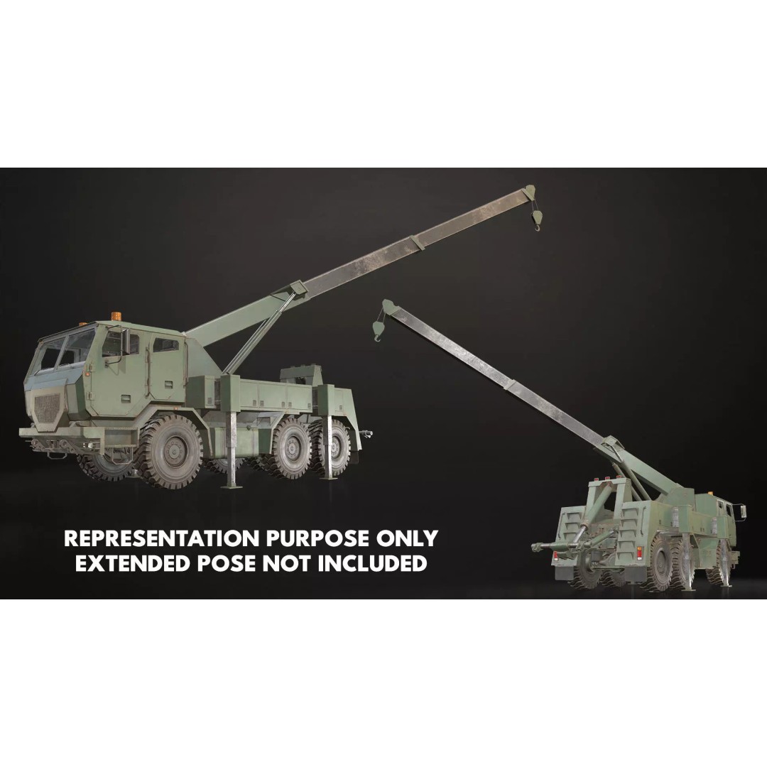 Military Wrecker Truck 3D Model – Low Poly Game Ready Asset, FBX - View 22