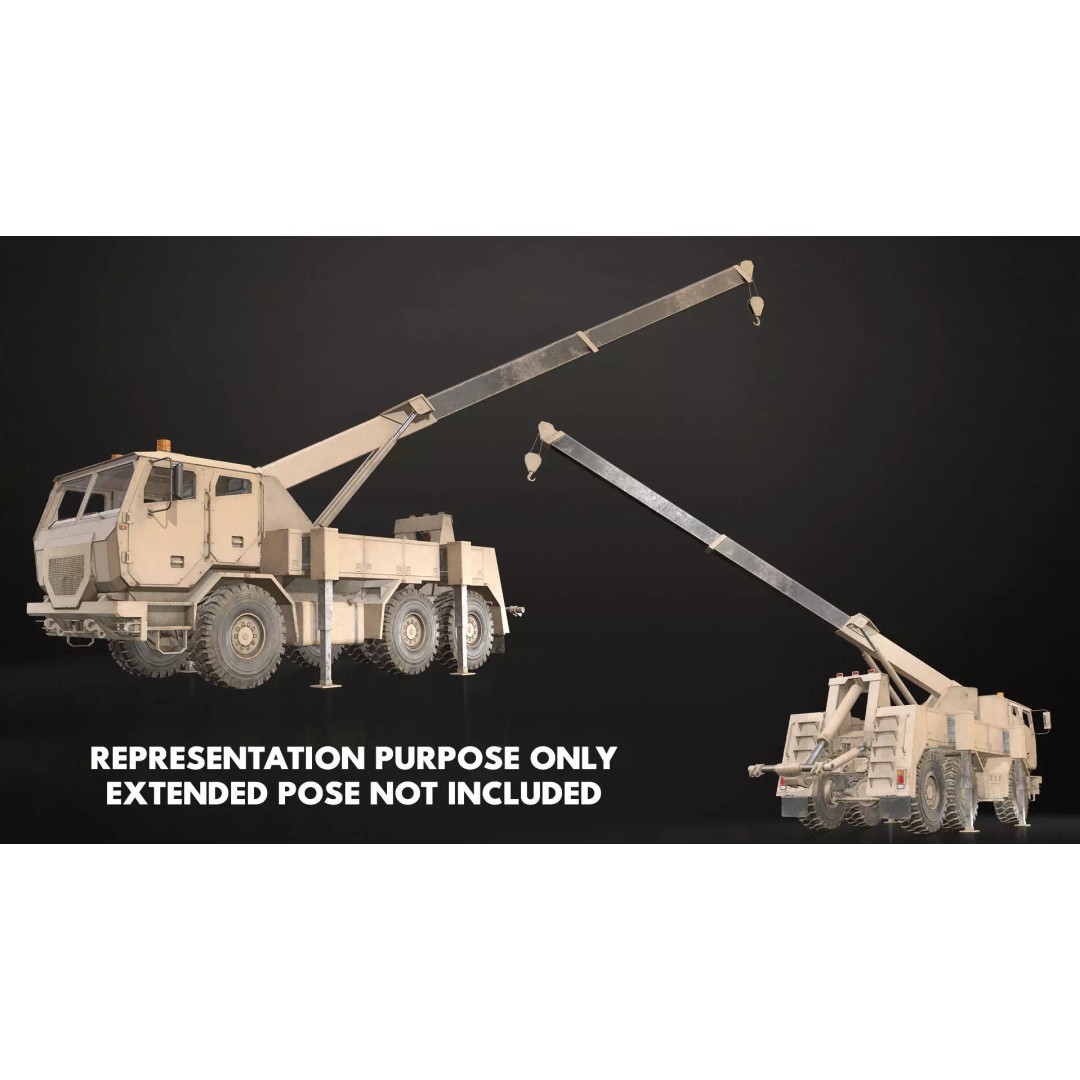 Military Wrecker Truck 3D Model – Low Poly Game Ready Asset, FBX - View 23