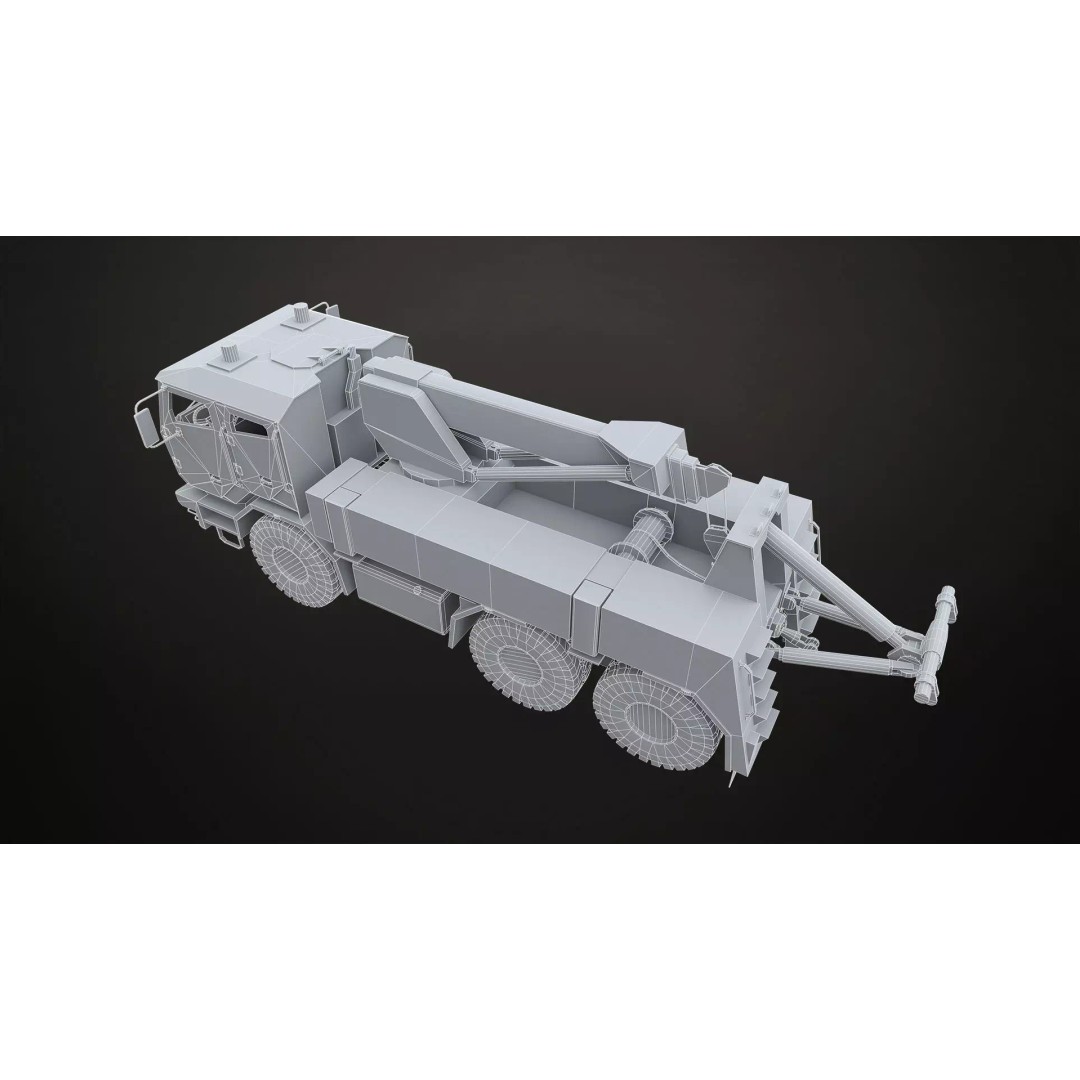 Military Wrecker Truck 3D Model – Low Poly Game Ready Asset, FBX - View 30