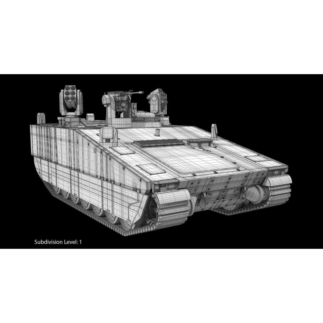 CV90 Armadillo 3D Model – Low Poly Military Vehicle, FBX, PBR - View 10
