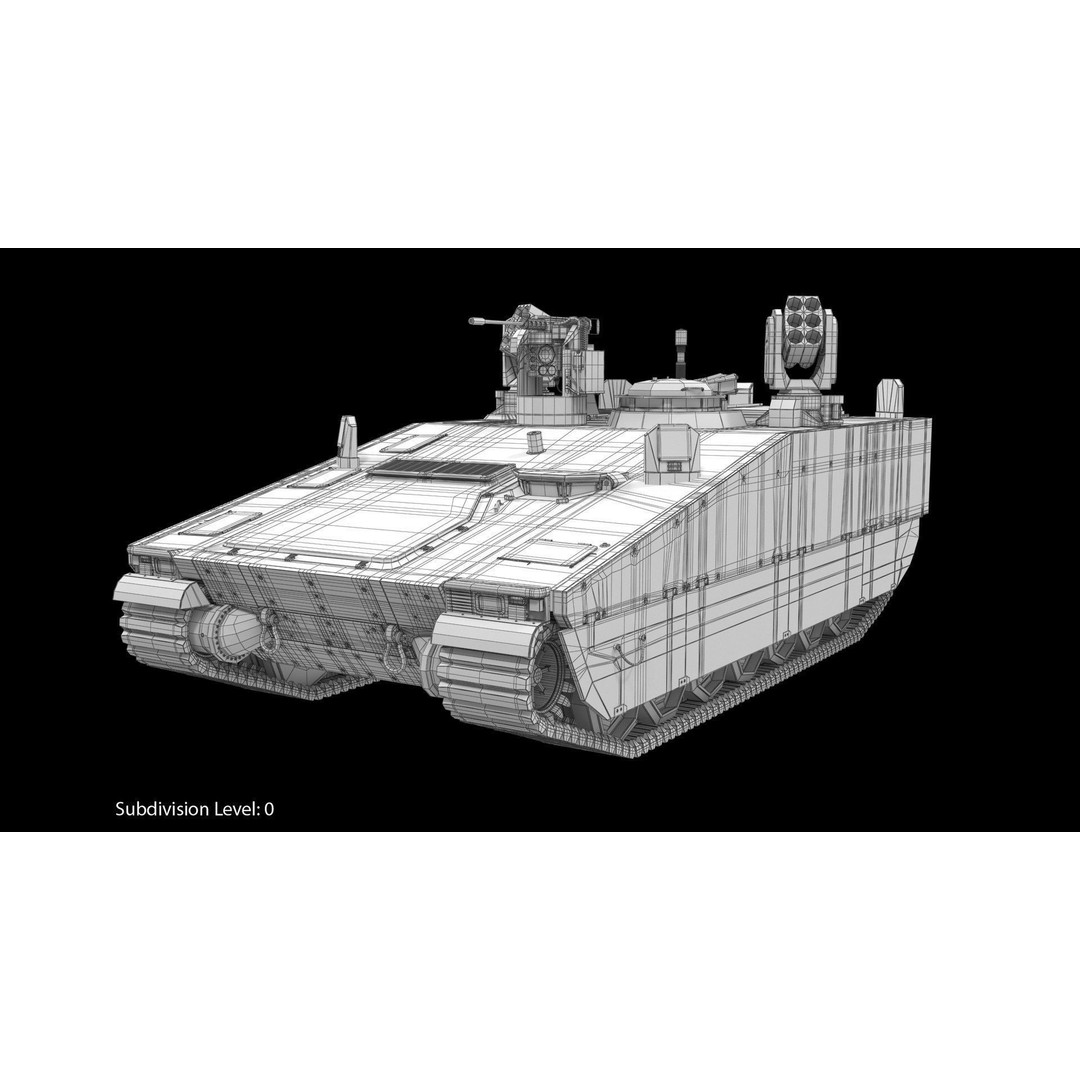 CV90 Armadillo 3D Model – Low Poly Military Vehicle, FBX, PBR - View 15