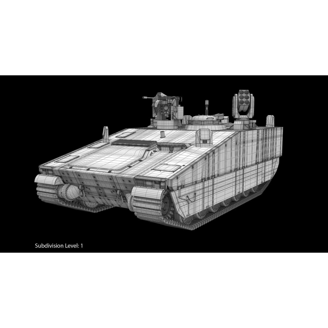 CV90 Armadillo 3D Model – Low Poly Military Vehicle, FBX, PBR - View 16