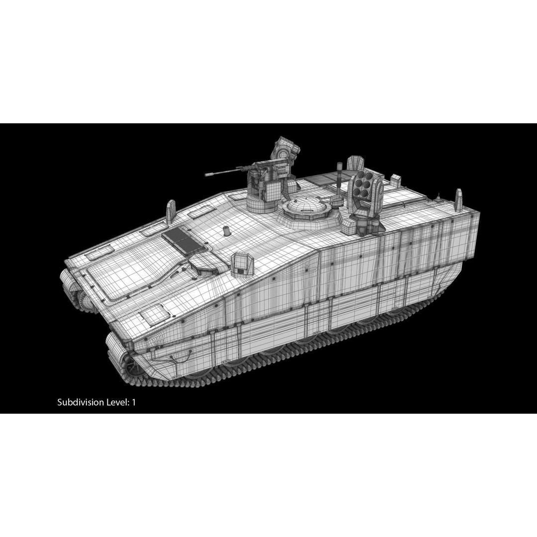 CV90 Armadillo 3D Model – Low Poly Military Vehicle, FBX, PBR - View 19