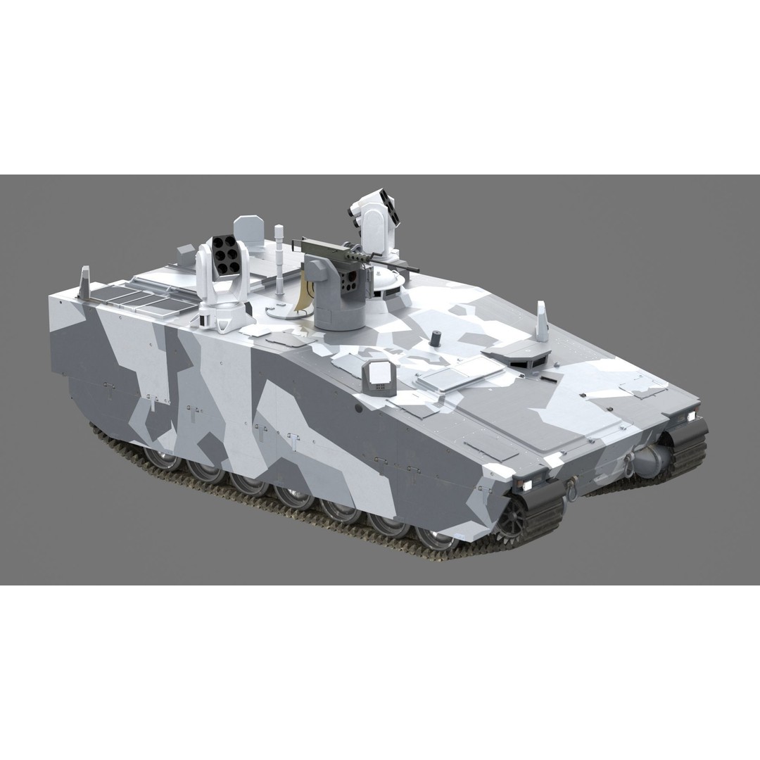 CV90 Armadillo 3D Model – Low Poly Military Vehicle, FBX, PBR - View 3