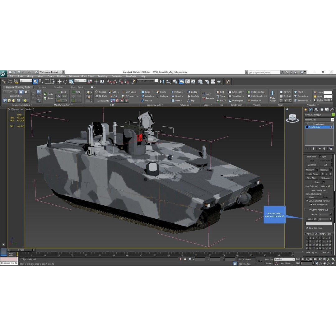 CV90 Armadillo 3D Model – Low Poly Military Vehicle, FBX, PBR - View 7
