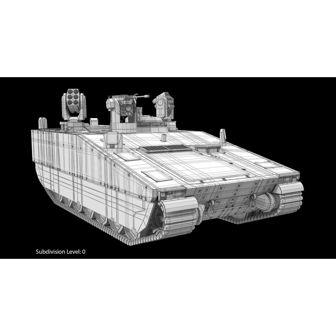 CV90 Armadillo 3D Model – Low Poly Military Vehicle, FBX, PBR - View 9