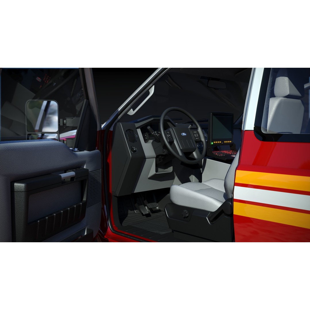 FDNY Ambulance 3D Model – Low Poly Game Asset, FBX, PBR Textures - View 17