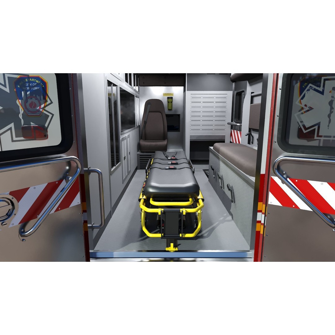 FDNY Ambulance 3D Model – Low Poly Game Asset, FBX, PBR Textures - View 22