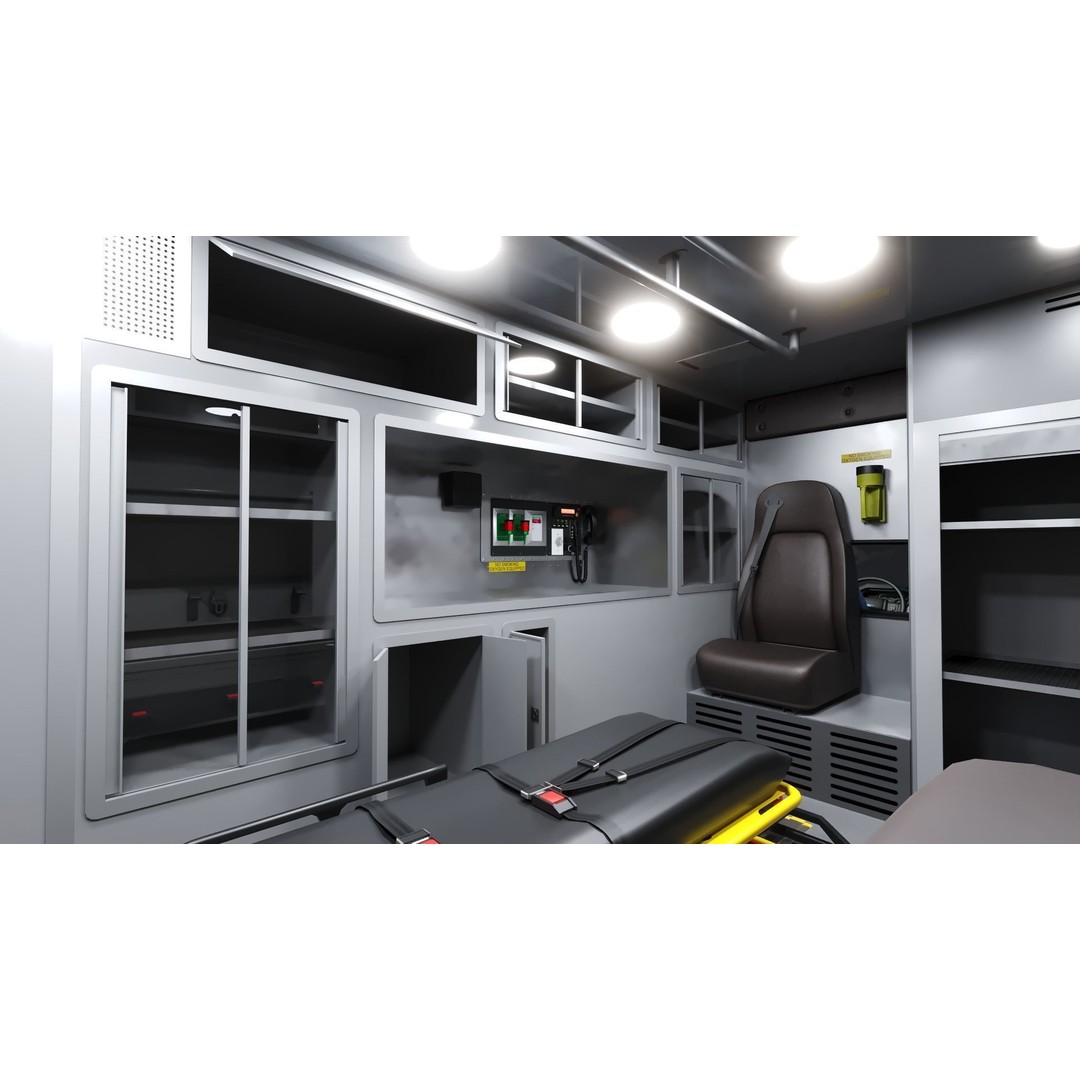 FDNY Ambulance 3D Model – Low Poly Game Asset, FBX, PBR Textures - View 23