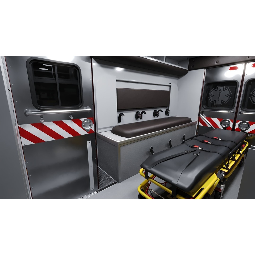 FDNY Ambulance 3D Model – Low Poly Game Asset, FBX, PBR Textures - View 25