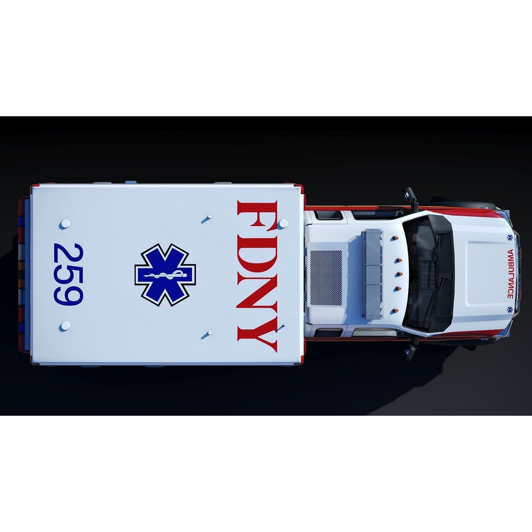 FDNY Ambulance 3D Model – Low Poly Game Asset, FBX, PBR Textures - View 27