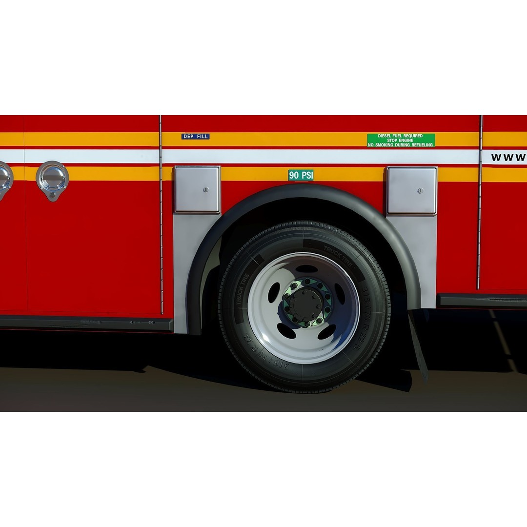 FDNY Ambulance 3D Model – Low Poly Game Asset, FBX, PBR Textures - View 29