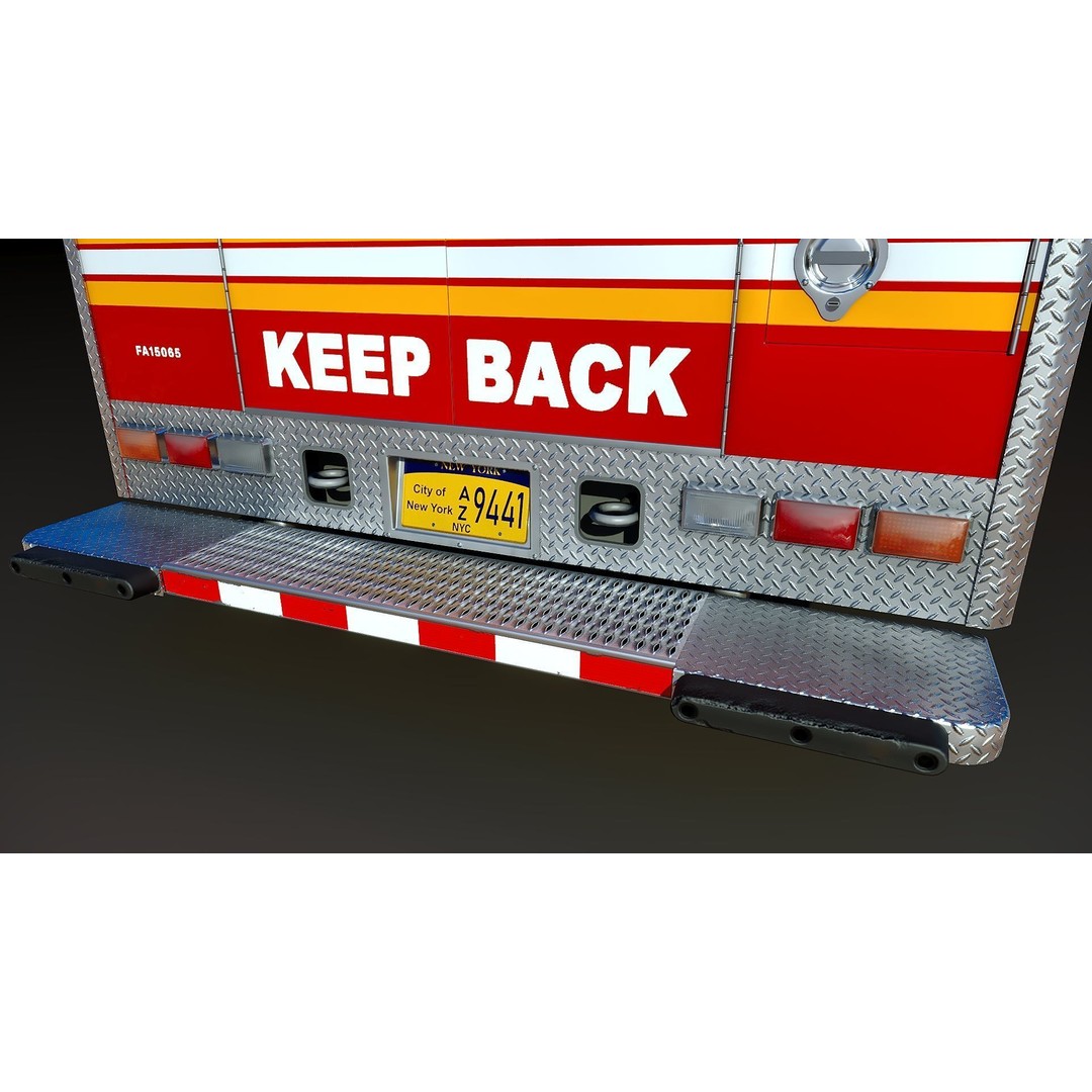 FDNY Ambulance 3D Model – Low Poly Game Asset, FBX, PBR Textures - View 31