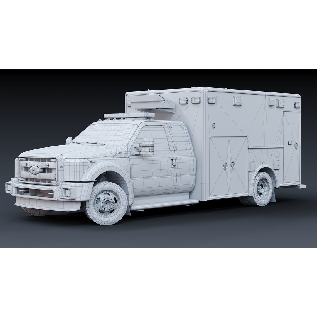FDNY Ambulance 3D Model – Low Poly Game Asset, FBX, PBR Textures - View 36