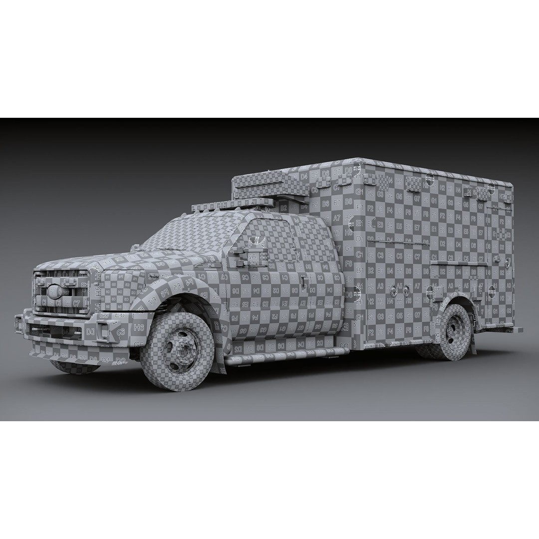FDNY Ambulance 3D Model – Low Poly Game Asset, FBX, PBR Textures - View 45