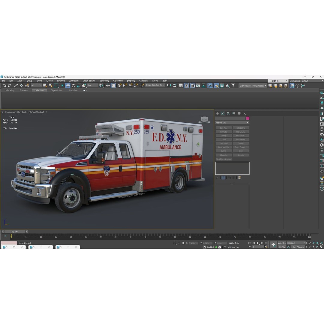 FDNY Ambulance 3D Model – Low Poly Game Asset, FBX, PBR Textures - View 50