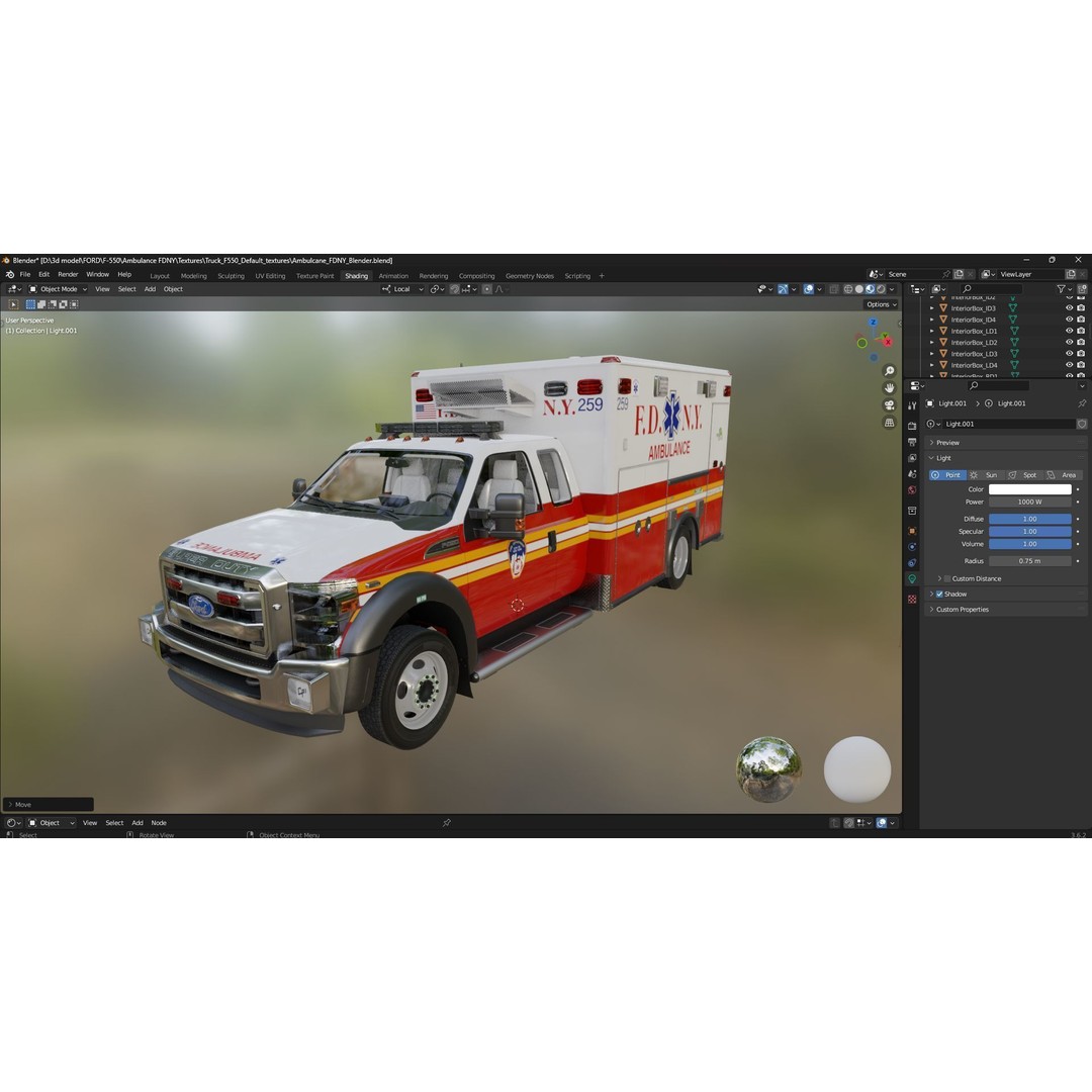 FDNY Ambulance 3D Model – Low Poly Game Asset, FBX, PBR Textures - View 51
