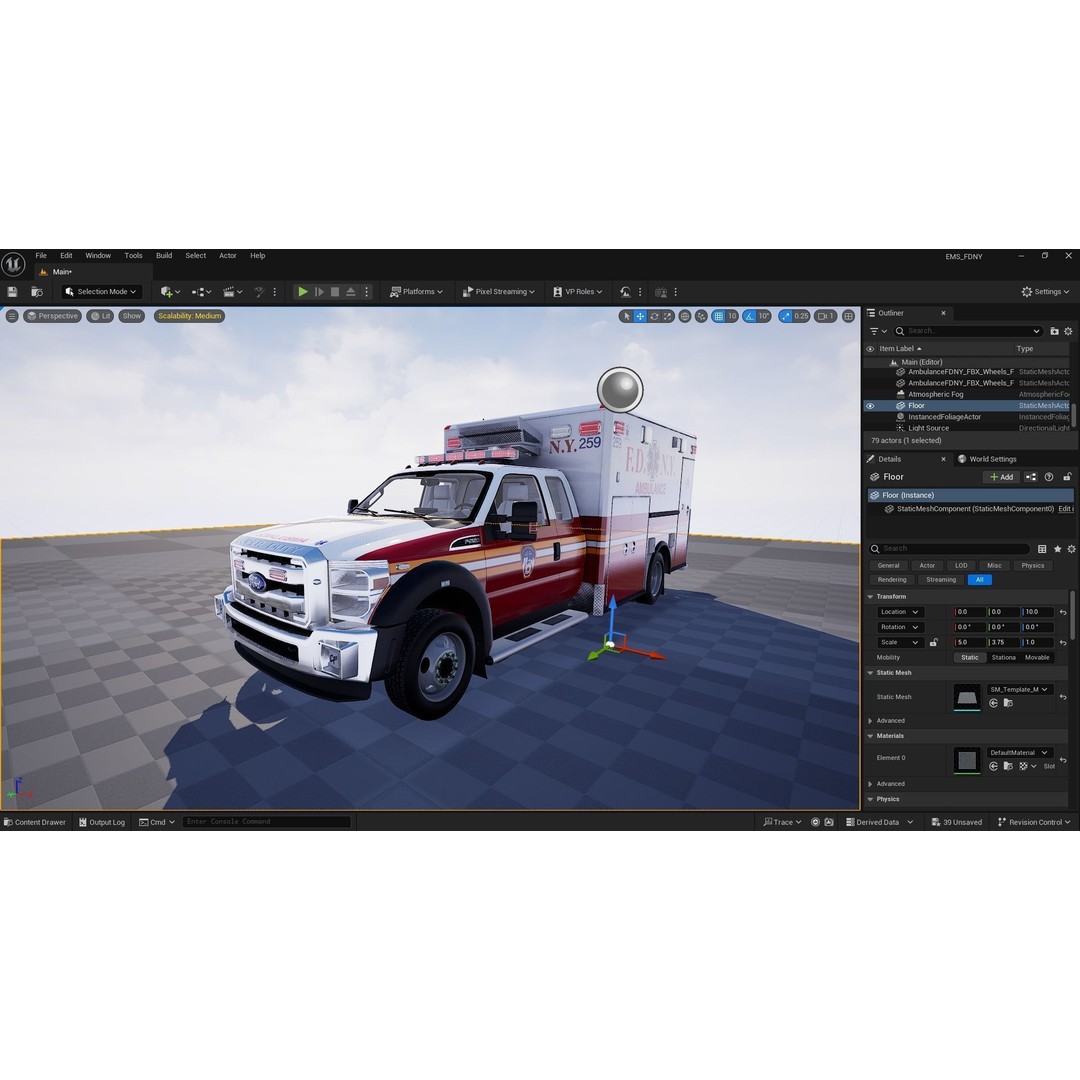 FDNY Ambulance 3D Model – Low Poly Game Asset, FBX, PBR Textures - View 53