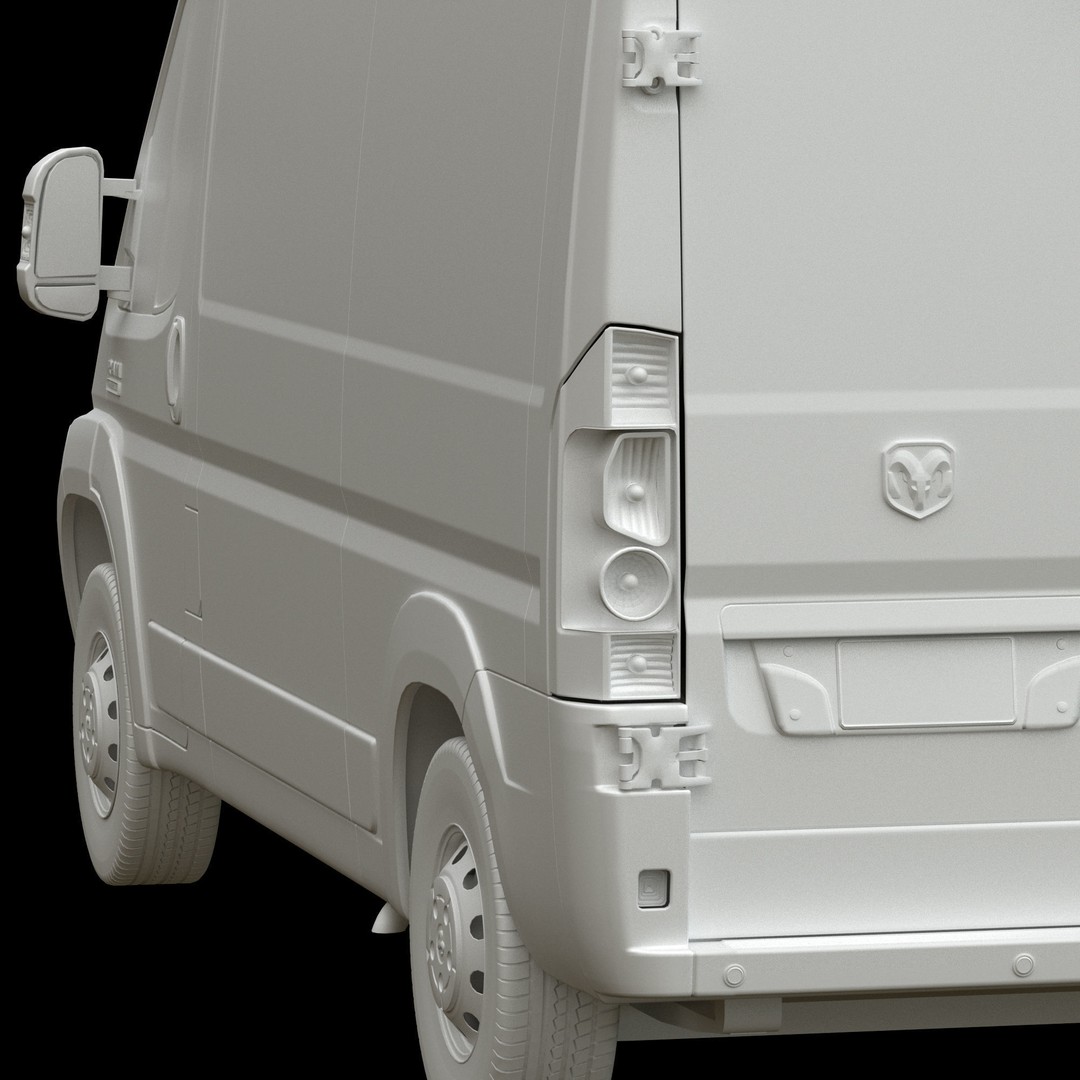 2021 RAM PROMASTER 1500 Cargo Van 3D Model – Standard Roof, FBX, OBJ - View 16