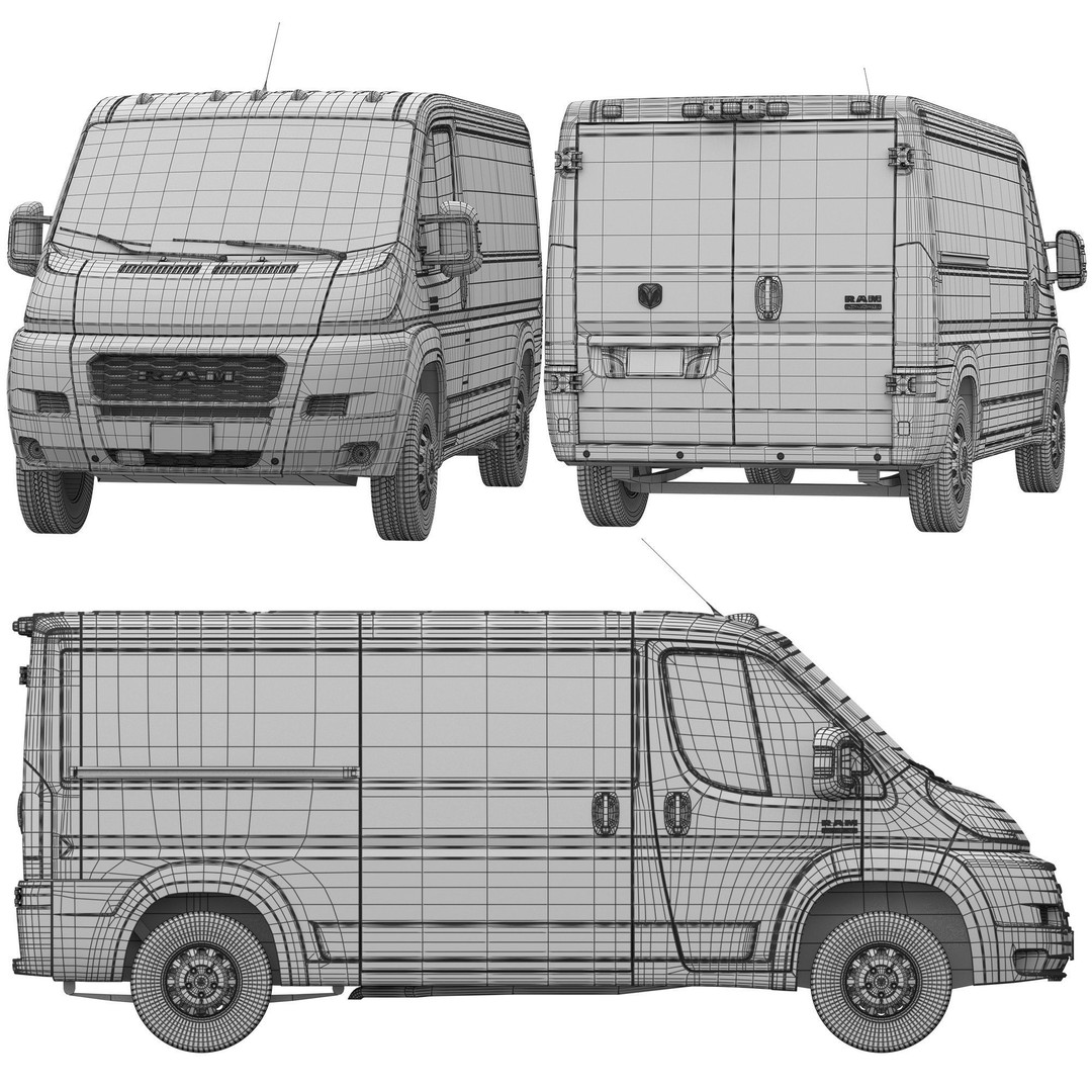 2021 RAM PROMASTER 1500 Cargo Van 3D Model – Standard Roof, FBX, OBJ - View 25