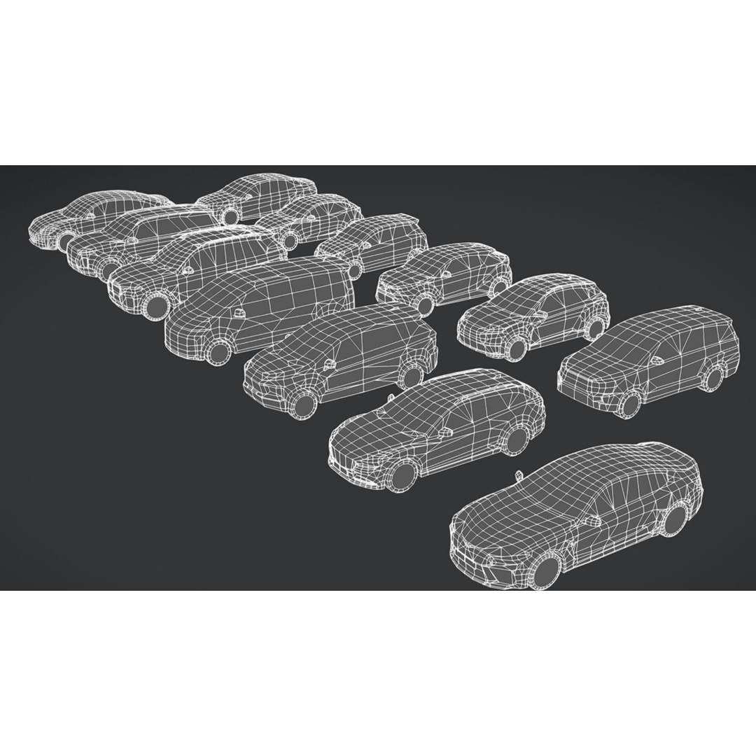 Lowpoly Car Pack 3D Model – Customizable, Rigged, Game-Ready - View 3