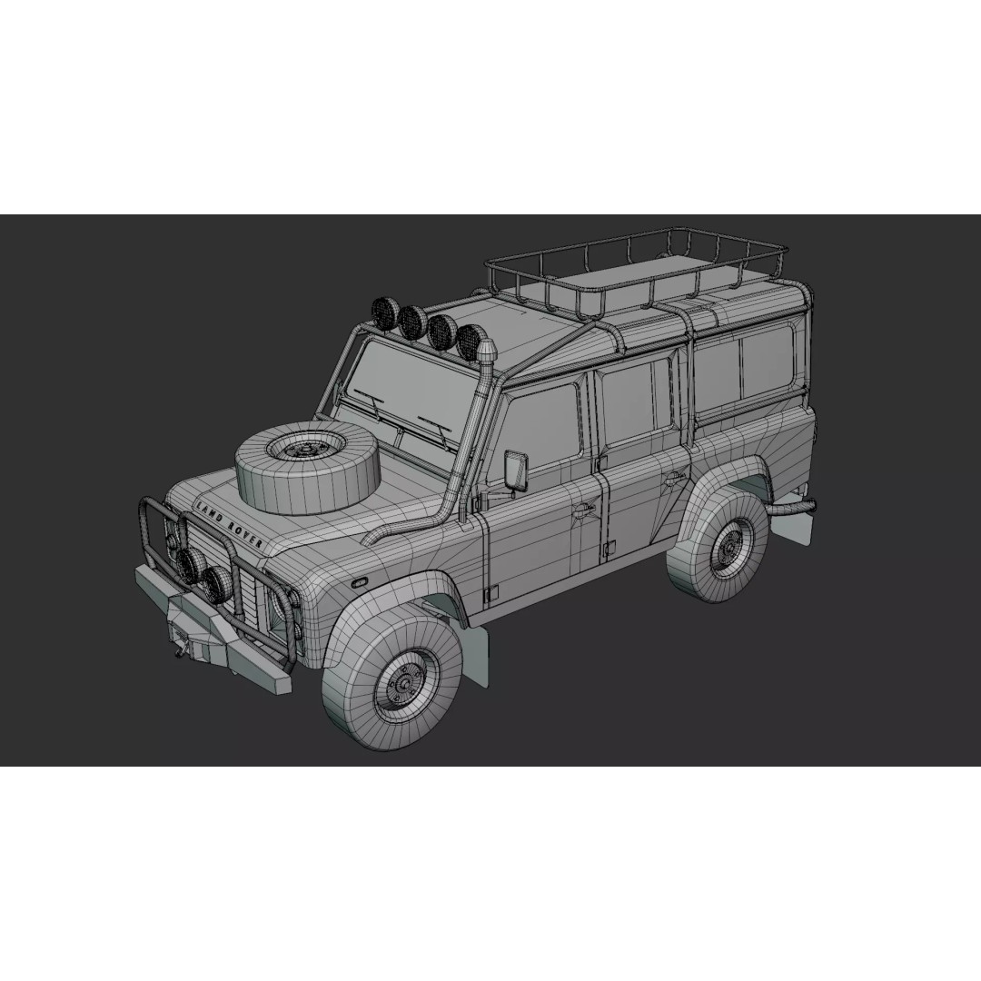 Land Rover Defender 3D Model – Game-Ready SUV, FBX & Blender