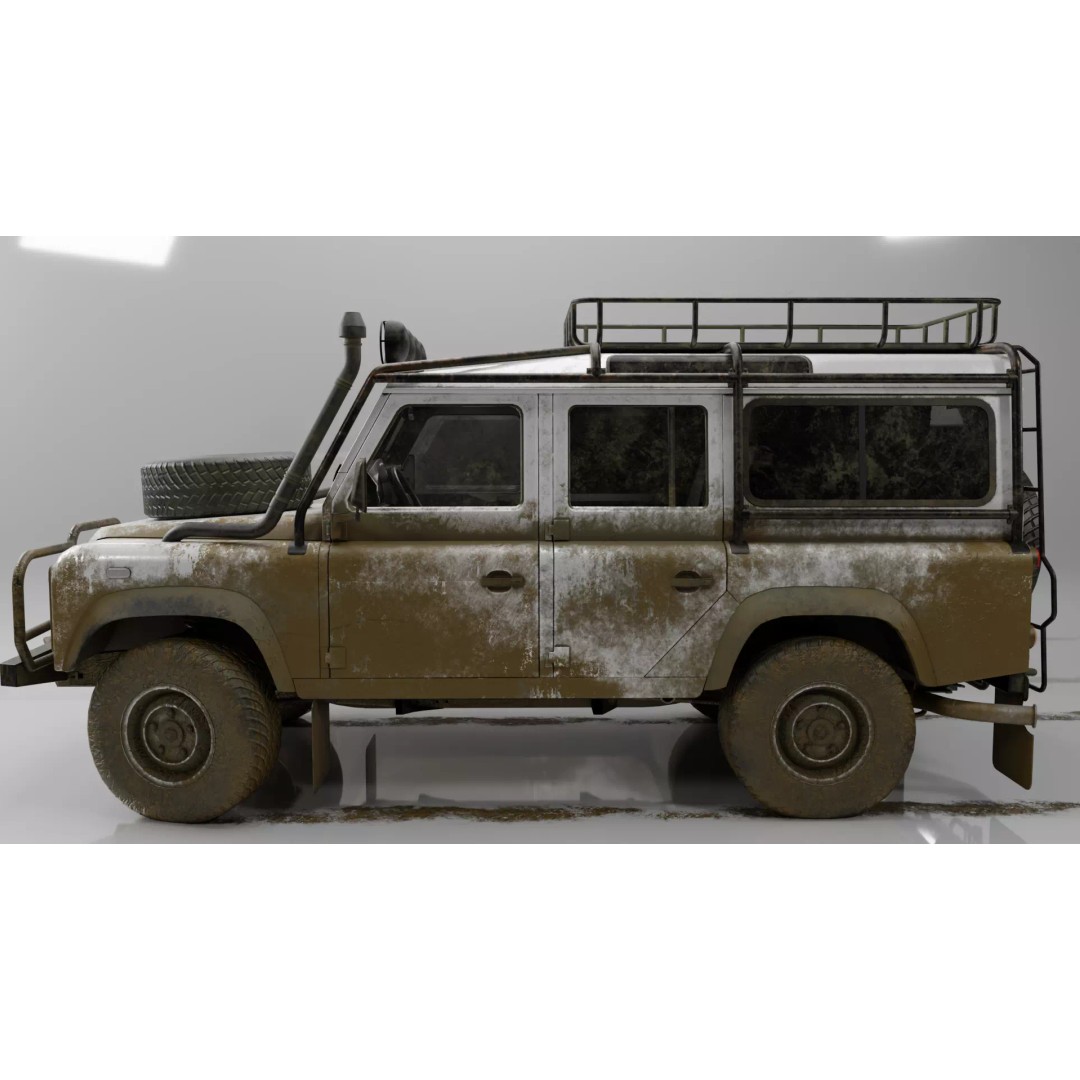 Land Rover Defender 3D Model – Game-Ready SUV, FBX & Blender - View 12