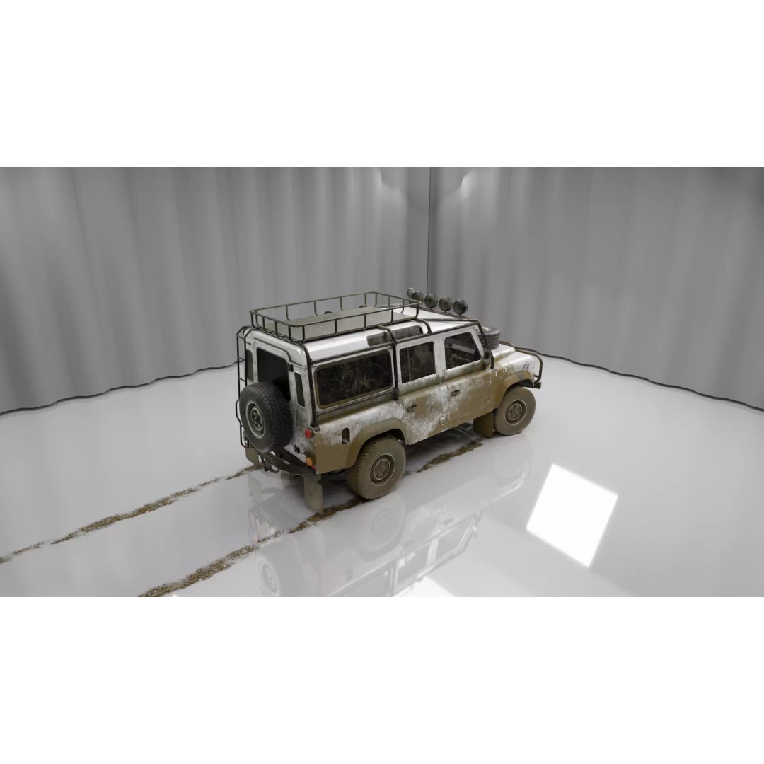Land Rover Defender 3D Model – Game-Ready SUV, FBX & Blender - View 3