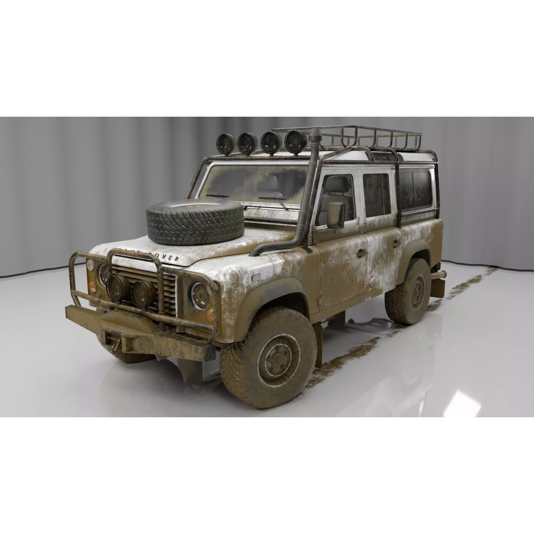Land Rover Defender 3D Model – Game-Ready SUV, FBX & Blender - View 4