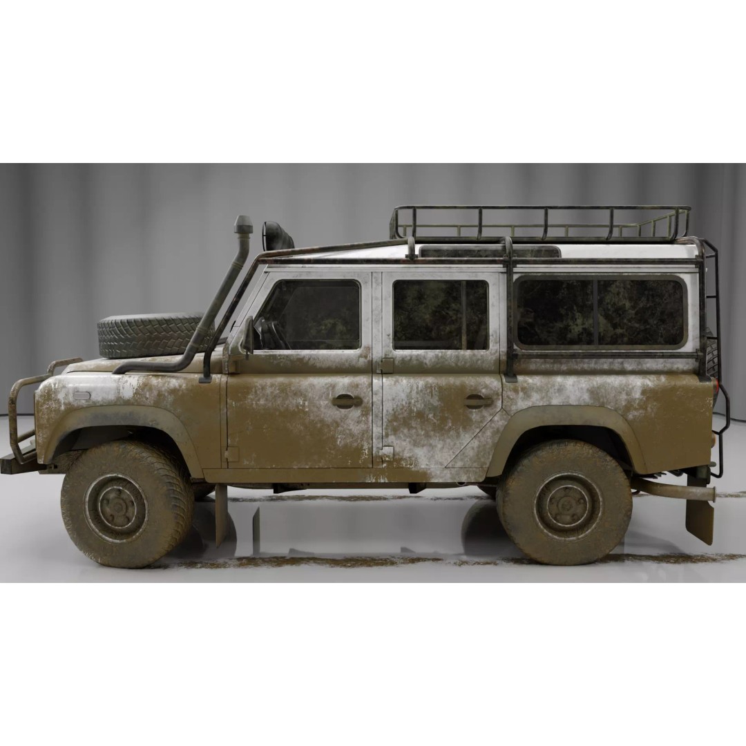 Land Rover Defender 3D Model – Game-Ready SUV, FBX & Blender - View 5