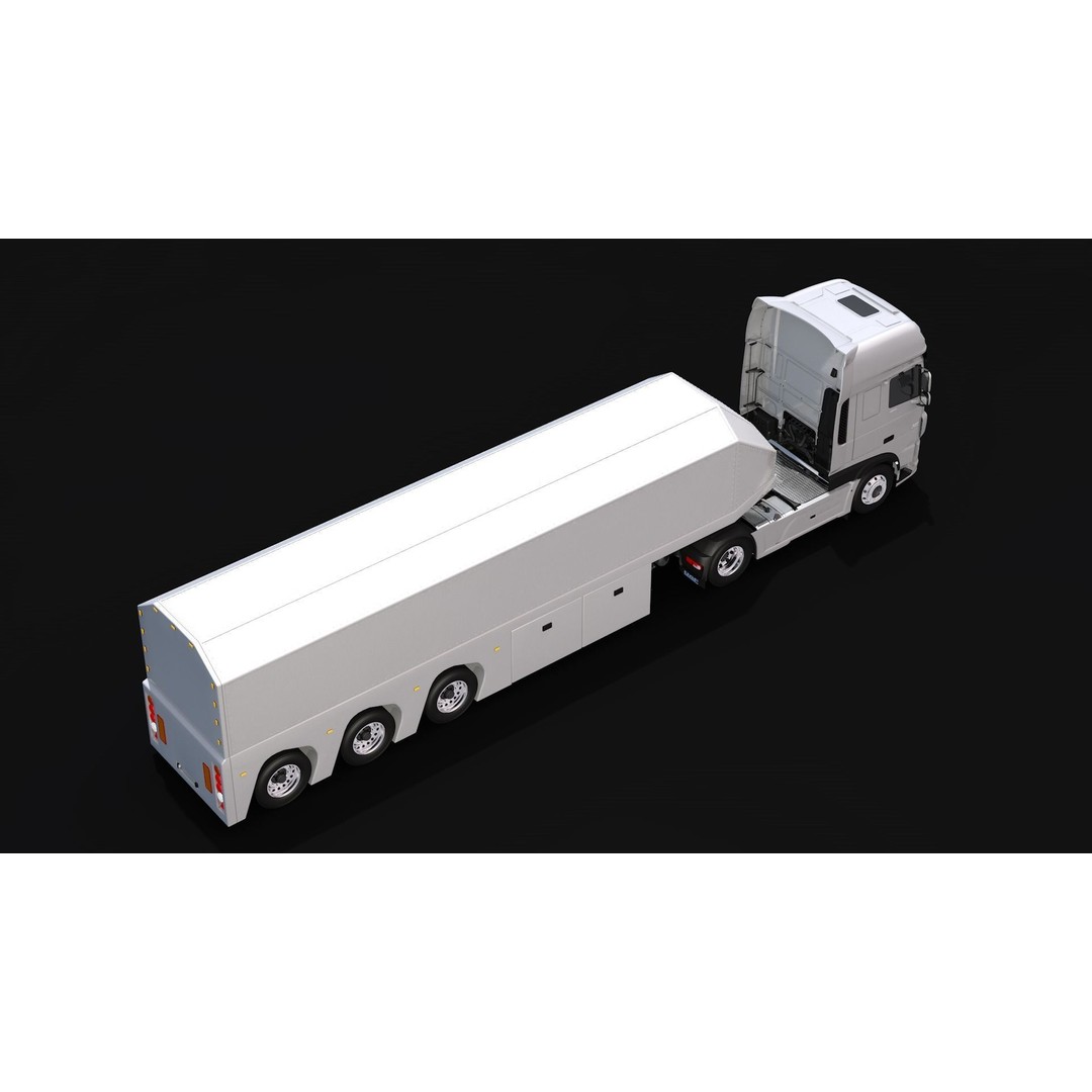 2018 DAF 106 XF EURO 6 4X2 Inloader Trailer 3D Model – Low Poly PBR Asset, FBX/OBJ - View 10
