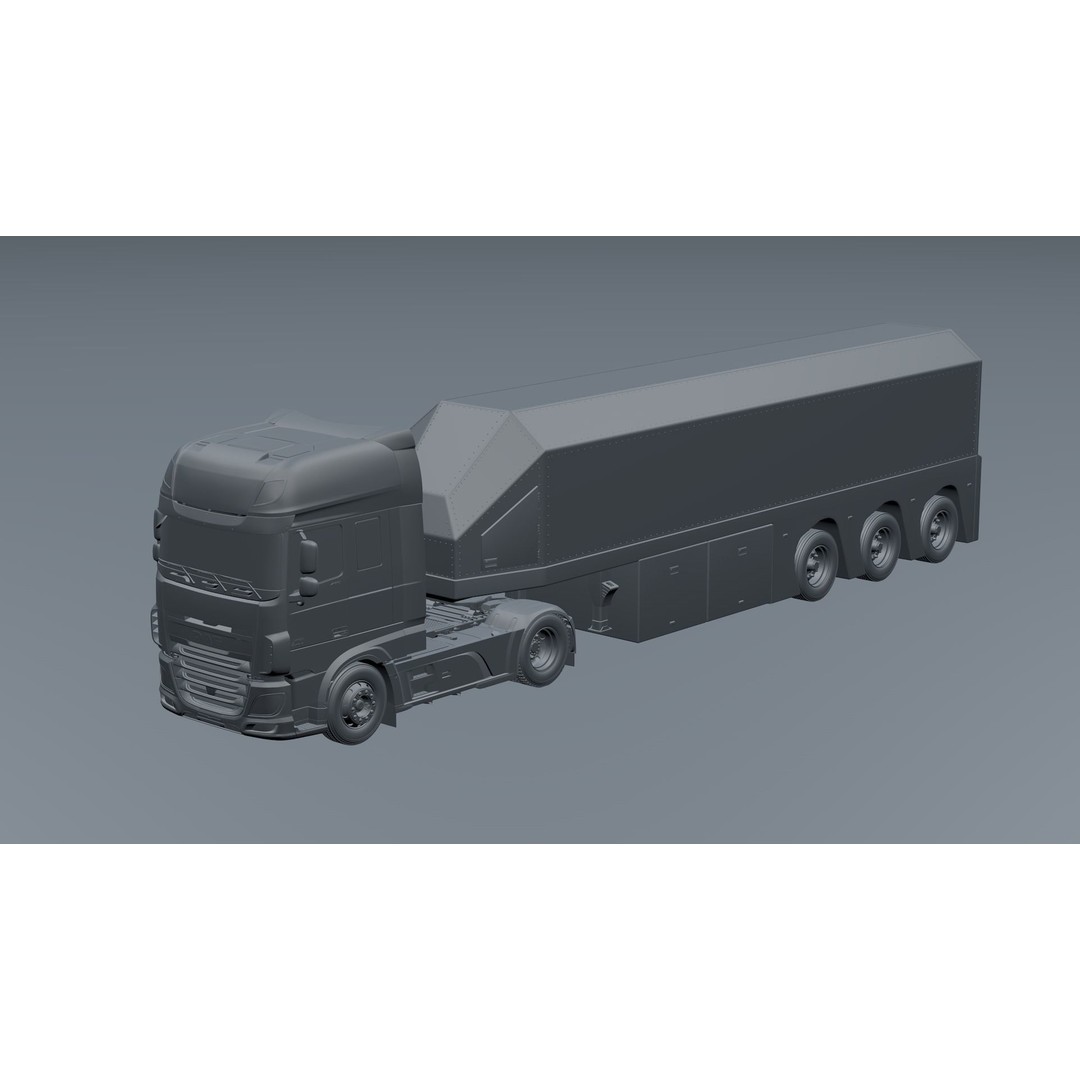 2018 DAF 106 XF EURO 6 4X2 Inloader Trailer 3D Model – Low Poly PBR Asset, FBX/OBJ - View 15