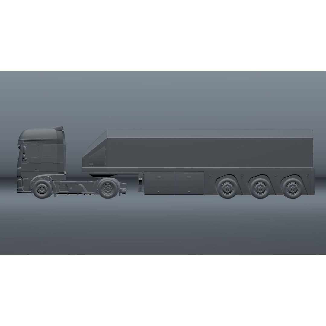 2018 DAF 106 XF EURO 6 4X2 Inloader Trailer 3D Model – Low Poly PBR Asset, FBX/OBJ - View 16