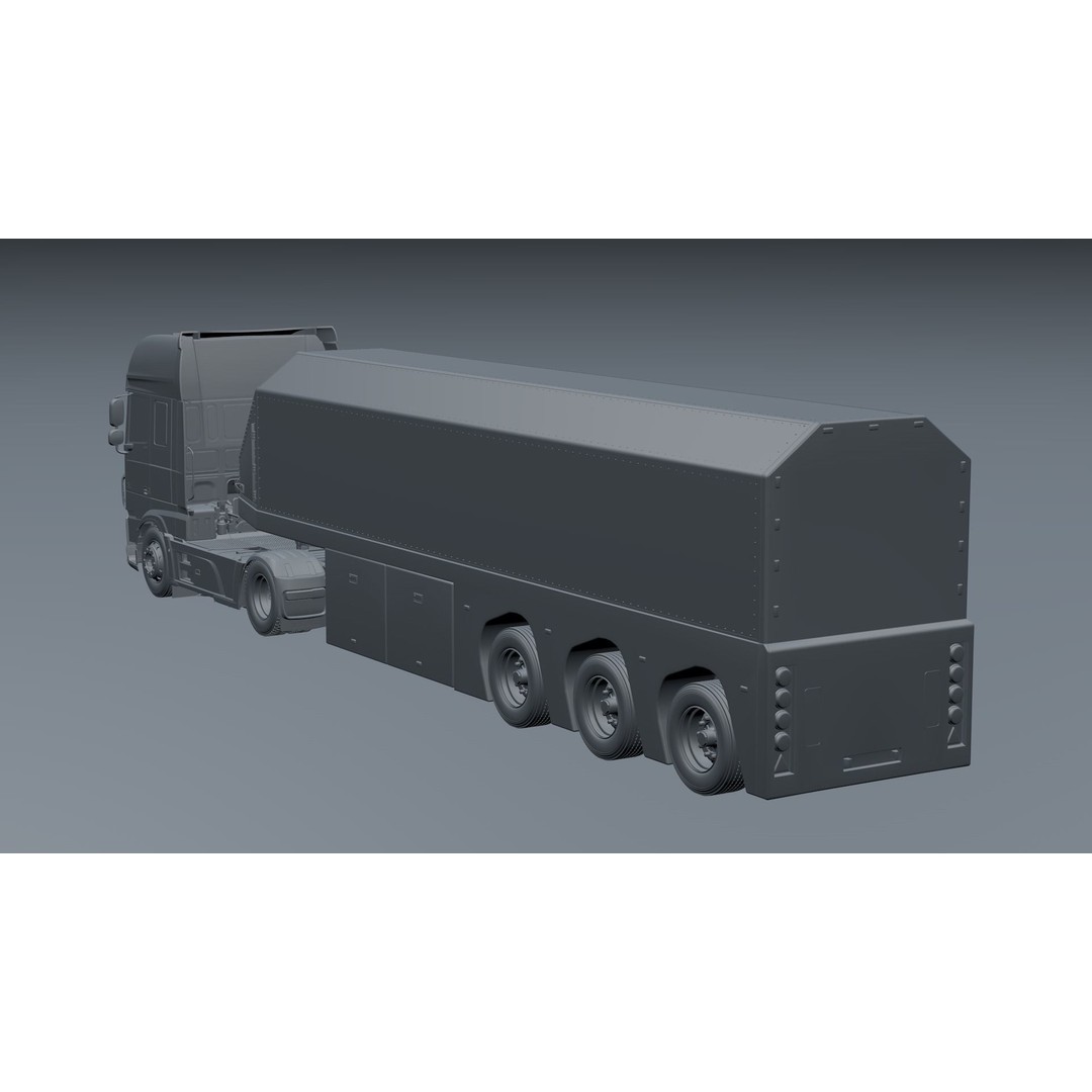 2018 DAF 106 XF EURO 6 4X2 Inloader Trailer 3D Model – Low Poly PBR Asset, FBX/OBJ - View 17