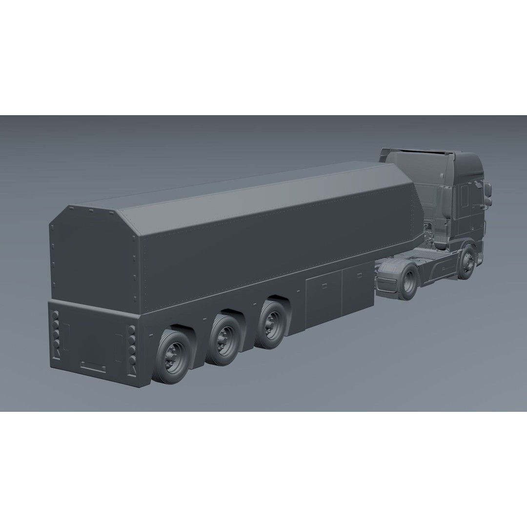 2018 DAF 106 XF EURO 6 4X2 Inloader Trailer 3D Model – Low Poly PBR Asset, FBX/OBJ - View 19