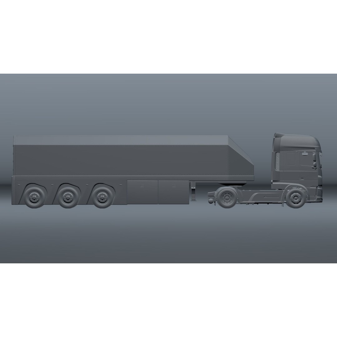 2018 DAF 106 XF EURO 6 4X2 Inloader Trailer 3D Model – Low Poly PBR Asset, FBX/OBJ - View 20