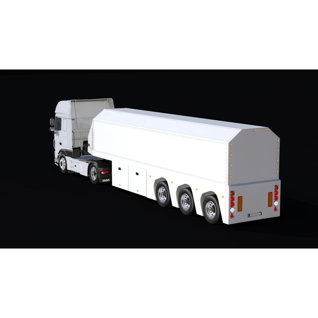 2018 DAF 106 XF EURO 6 4X2 Inloader Trailer 3D Model – Low Poly PBR Asset, FBX/OBJ - View 8