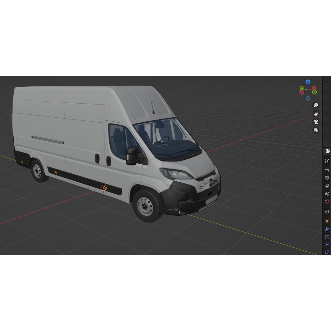 Citroen JUMPER L4H3 3D Model – Detailed Interior, Game Ready, FBX