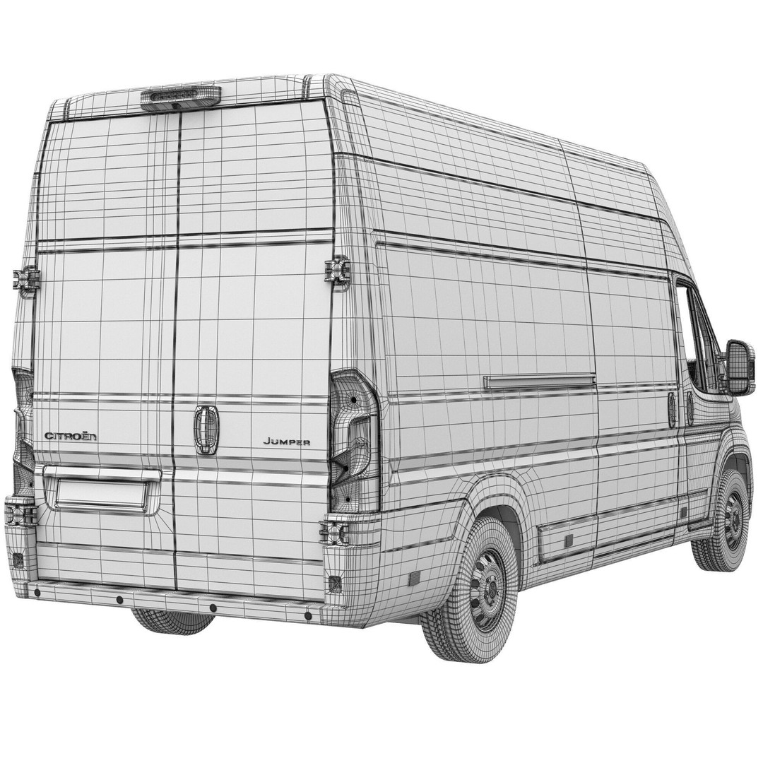 Citroen JUMPER L4H3 3D Model – Detailed Interior, Game Ready, FBX - View 16