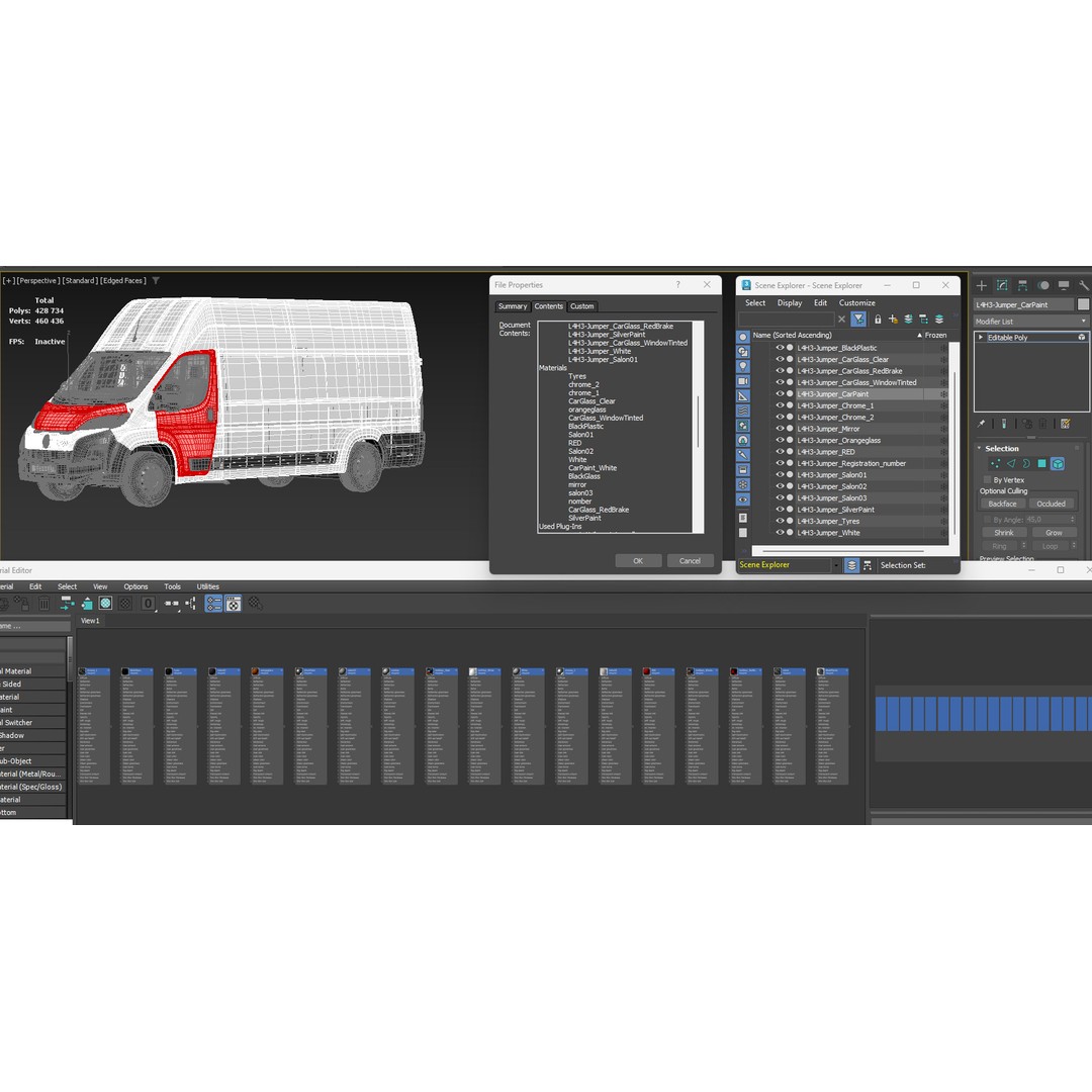 Citroen JUMPER L4H3 3D Model – Detailed Interior, Game Ready, FBX - View 30