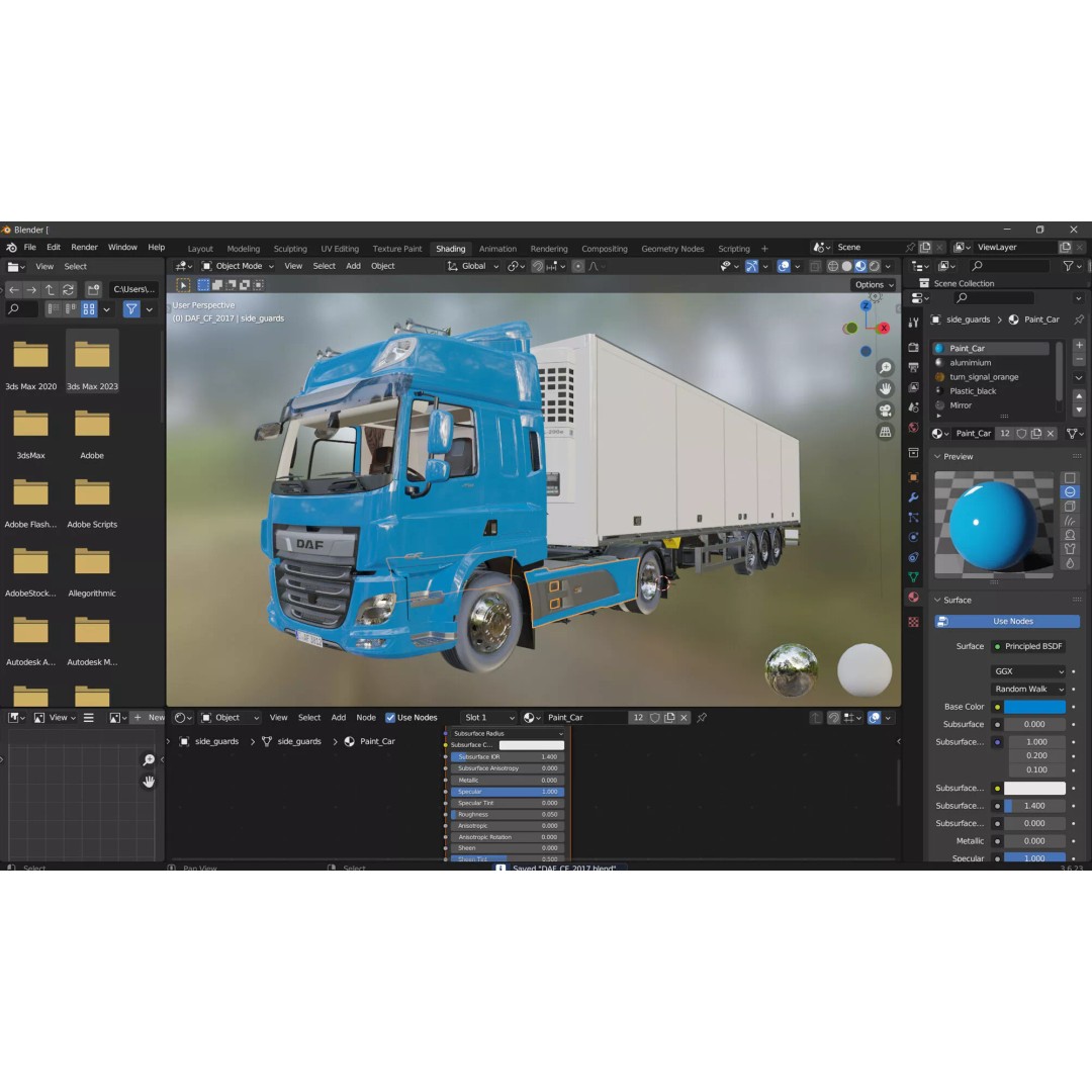 DAF CF Space Cab 2017 3D Model – High Poly Asset, FBX, OBJ, Blender - View 7