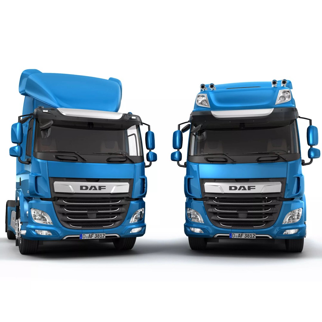 DAF CF Truck Collection 2017 3D Model – High Poly Game Asset, FBX, OBJ - View 2