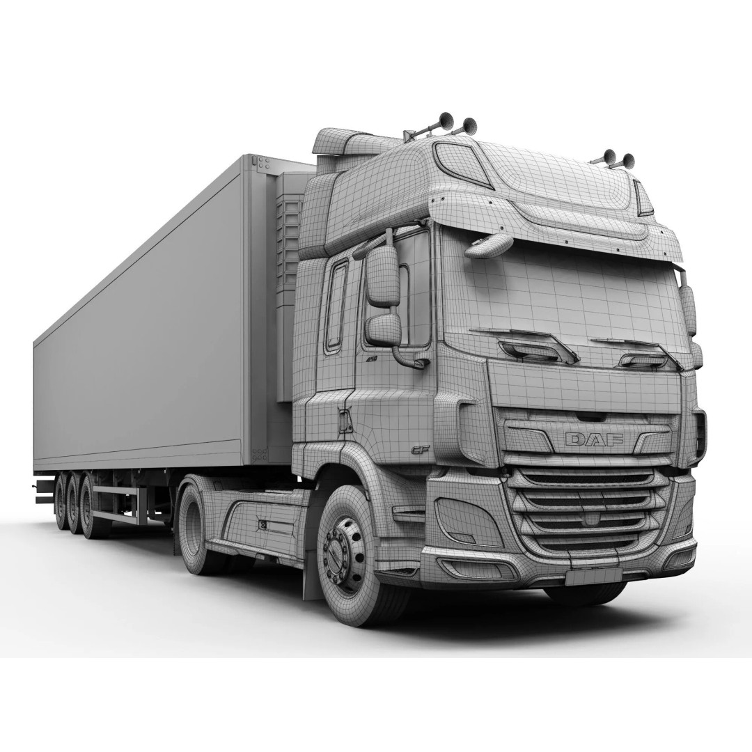 DAF CF Truck Collection 2017 3D Model – High Poly Game Asset, FBX, OBJ - View 27